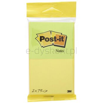 Post-It Karteczki samoprzylepne neonowe żółte i zielone, 76x63,5mm
