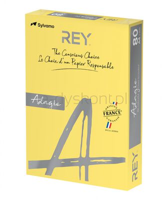 Rey Adagio Papier ksero A4, 80gsm, 58 żółty cytrynowy intense *RYADA080X411 R100