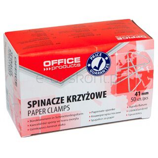 Office Products Spinacze krzyżowe 41mm, 50szt., srebrne [BIURO]