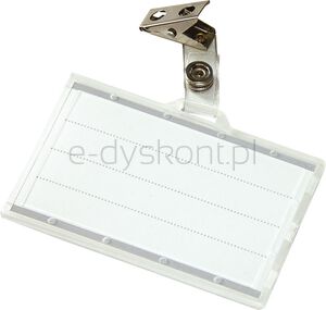 Identyfikator DONAU, z klipsem, twardy, transparentny