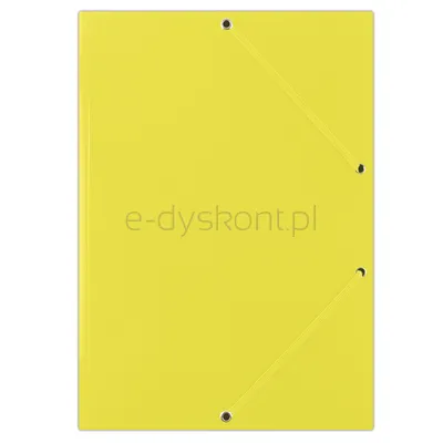 Donau Teczka Z Gumką Karton, A4, 400Gsm, 3-Skrz., Żółta 