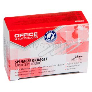 Office Products Spinacze okrągłe 25mm 100szt., srebrne [BIURO]