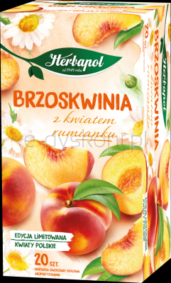 Herbapol Herbata Ziołowo-Owocowa, 20 Torebek, Brzoskwinia Z Kwiatem Rumianku