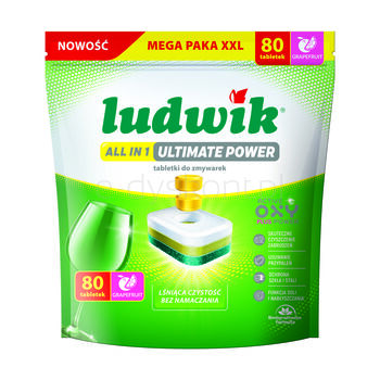 Ludwik Tabletki Do Zmywarek all in 1 Ultimate Power 80 szt. grapefruit