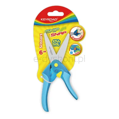 Keyroad Nożyczki Szkolne Snip Snap 6, z blokadą, blister, mix kolorów
