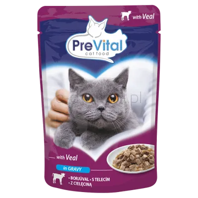 Prevital Pełnoporcjowa Karma Dla Dorosłych Kotów Z Cielęciną W Sosie 100G
