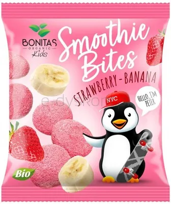 Liofilizowana Przekąska Truskawka-Banan-Jogurt Bio 10 G