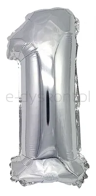 Part Go Balon foliowy cyfra 1, 80cm, srebrny
