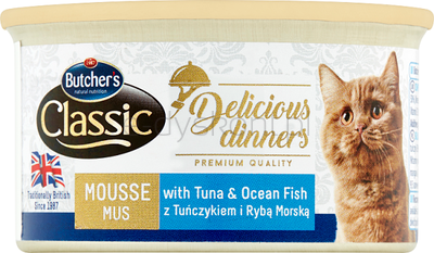 Butcher's Delicious Dinners Cat Z Tuńczykiem I Rybami Oceanicznymi Mus 85G