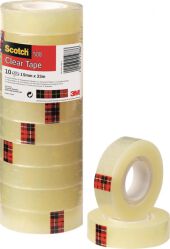 Scotch Taśma Biurowa Ekonomiczna (508), 15Mm, 33M, 10Szt., Transparentny Żółty