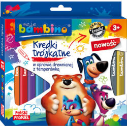 Moje Bambino Kredki Bambino Trójkątne W Drewnie 12 Kolorów