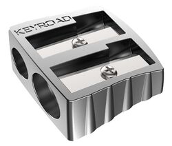 Keyroad Temperówka Metal, aluminiowa, podwójna, pakowana na displayu, srebrna