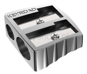 Keyroad Temperówka Metal, aluminiowa, podwójna, pakowana na displayu, srebrna