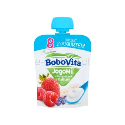 BoboVita JogoMi! Owoce z jogurtem z truskawkami i malinami po 8 miesiącu 80 g