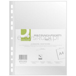 Q-Connect Koszulki na dokumenty PP, A4, groszkowe, 50mikr., 100szt.