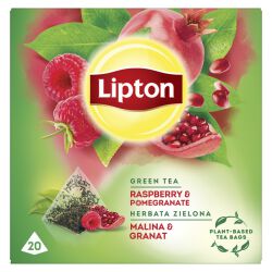 Lipton Herbata zielona aromatyzowana malina granat 28 g (20 torebek)