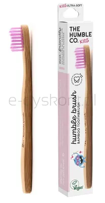 Szczoteczka do zębów dla dzieci, bambusowa ultra soft różowa 14.5cm
