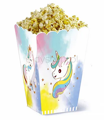 Part Go Pudełko na popcorn Unicorn, 11,5x14,5cm, 6 szt., różowe