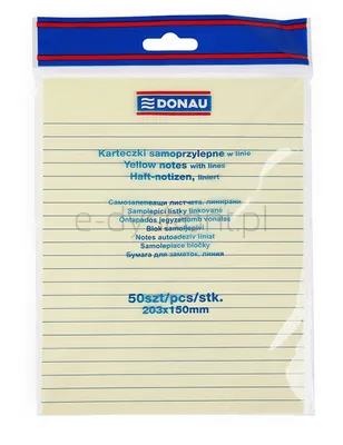Donau Bloczek Samoprzylepny 150x203mm, w linię, 1x50 kart., 75gsm, żółty 