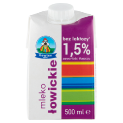 Łowicz Mleko UHT1,5% 500 Ml Bez Laktozy