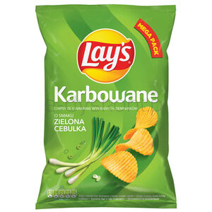 Lay's Karbowane Chipsy Ze Starannie Wybranych Ziemniaków O Smaku Zielona Cebulka 190G