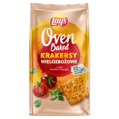 Lay's Oven Baked Krakersy Wielozbożowe Pomidor Z Bazylią 80G
