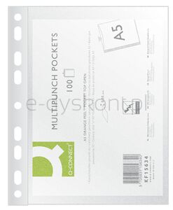Q-Connect Koszulki na dokumenty PP, A5, groszkowe, 50mikr., 100szt.