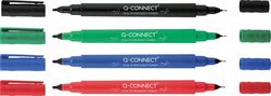 Marker do płyt CD/DVD Q-CONNECT, Dual, 0,4mm i 1 mm (linia), zielony