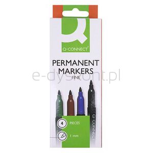 q-Connect Marker do płyt CD/DVD 1mm (linia), 4 szt., zawieszka, mix kolorów