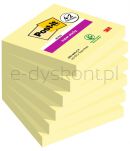 Post-It Karteczki Samoprzylepne Super Sticky (654-P6Sscy-Eu), 76X76Mm, 4+2X90 Kart., Żółte, 2 Bloczki Gratis  - 2