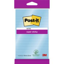 Post-It  Karteczki Samoprzylepne Super sticky, XXL, w linię, 102x152mm, 45 kart., zawieszka, niebieskie