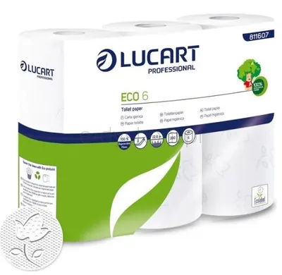 Papier Toaletowy Biały 6 Rolek, 2 Warstwy, 24M, 200 Listków, Ecolabel