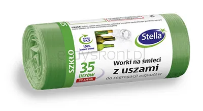 Stella Worki z uszami do segregacji szkła, 35 l, 20 szt., zielone, zielony