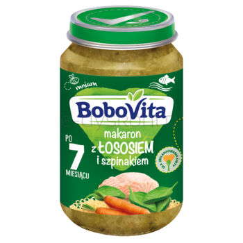 BoboVita Makaron z łososiem i szpinakiem po 7 miesiącu 190 g
