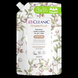 Cleanic Kremowe Mydło Do Rąk I Ciała Łagodzące Cotton 900 Ml