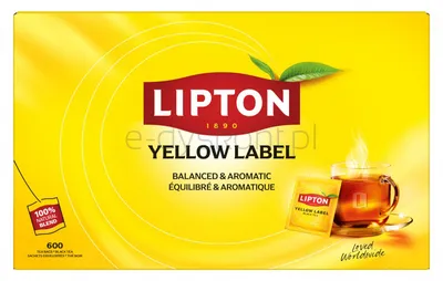 Lipton Herbata Czarna, Yellow Label, 600 kopert