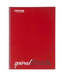 Office Products Kołonotatnik A4, W Linie, 80 Kart., 70Gsm, Bordowy