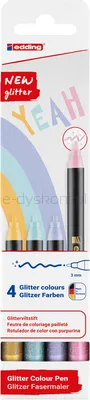 Pisak Z Cienką Końcówką E-1200 Edding, 3Mm, 4 Szt., Mix Kolorów Brokatowych
