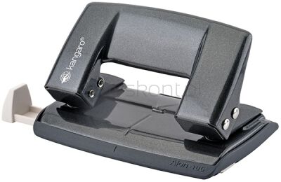 Kangaro Dziurkacz Aion-10G/S, dziurkuje do 10 kartek, metalowy, w pudełku PP, metaliczny szary