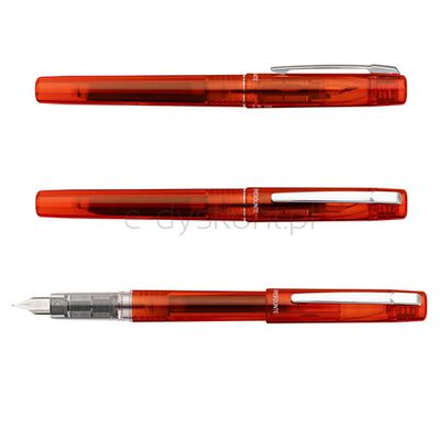 Pióro wieczne Platinum Prefounte Vermilion Orange, F, w plastikowym opakowaniu, na blistrze, pomarańczowe