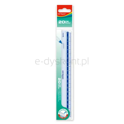 Linijka Plastikowa Keyroad, 20 Cm, Zawieszka, Transparentna