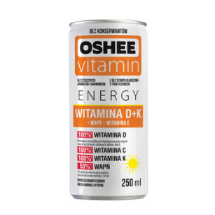Oshee Vitamin Energy Witamina D+K Napój Gazowany O Smaku Mięta Limonka Cytryna 250 Ml