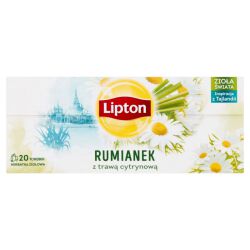 Lipton Herbata ziołowa, rumianek z trawą cytrynową, 20 torebek