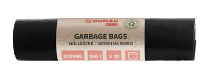 Donau ECO Worki na śmieci mocne (LDPE), 160l, 10 szt., czarne