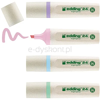 Zakreślacze E-24 Ecoline Edding, 2-5 Mm, 4 Szt., Mix Pastelowych Kolorów