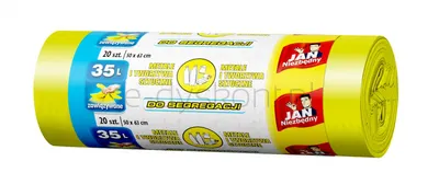 Jan Niezbędny Worki na śmieci do segregacji, easy pack, 35l, 20szt., żółte