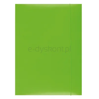 Office Products Teczka Z Gumką, Karton/Lakier, A4, 350Gsm, 3-Skrz., Zielona 