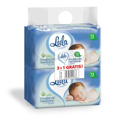 Lula Chusteczki nawilżane z aloesem 72szt. 3+1 gratis