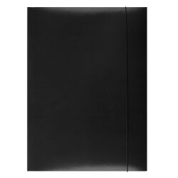 Office Products Teczka Z Gumką, Karton/Lakier, A4, 350Gsm, 3-Skrz., Czarna