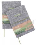 Econovo Notes z recyklingu, okładka z filcu, w linie, 96 kart, 70gsm, szary - 3